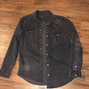 Zara black denim overshirt